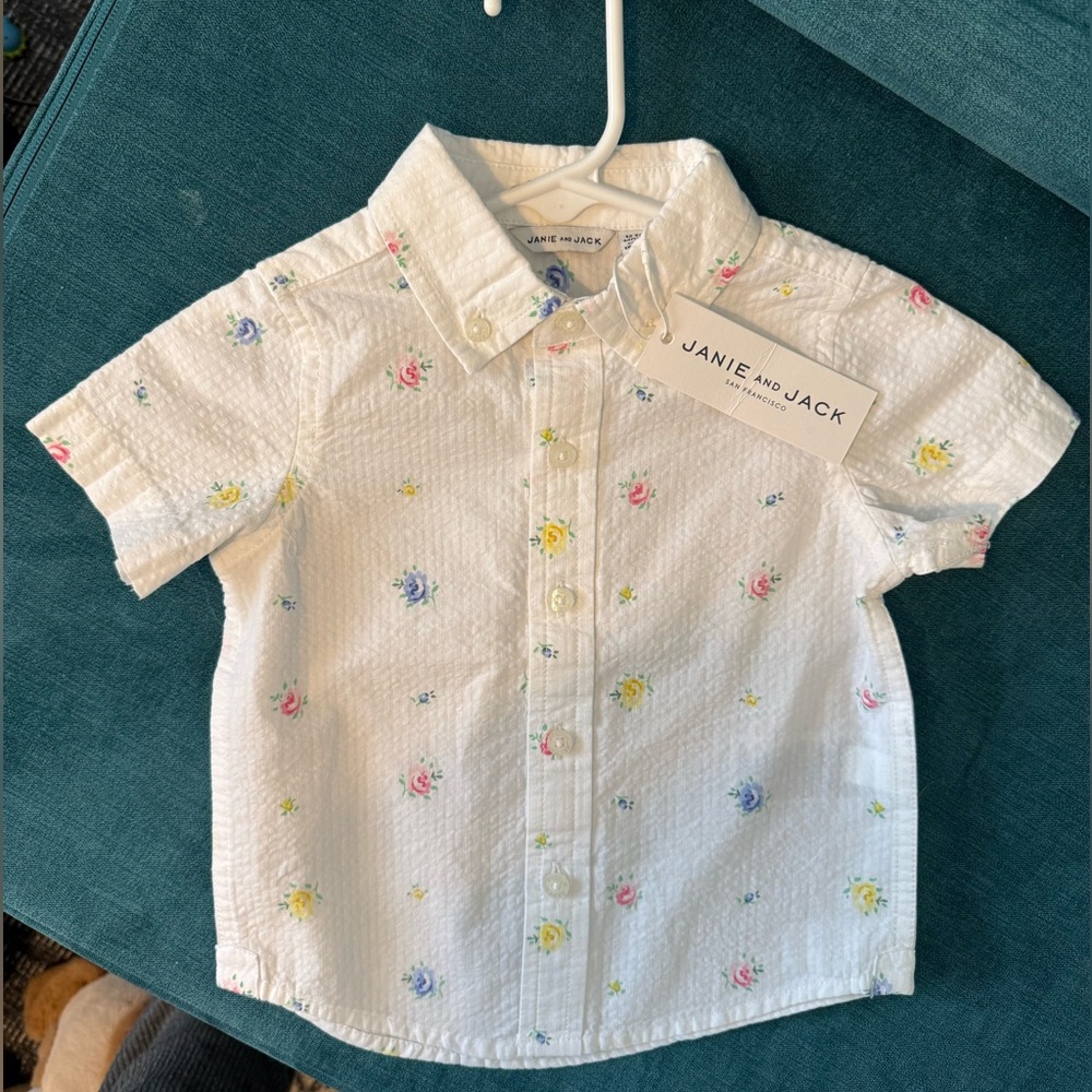 Floral Janie & Jack button up shirt